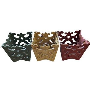 Set of 3 Square Decorative Wood Containers